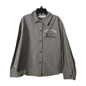 Zaba Girls Long Sleeve Safari Shirt‎ Size 11/12 Grey